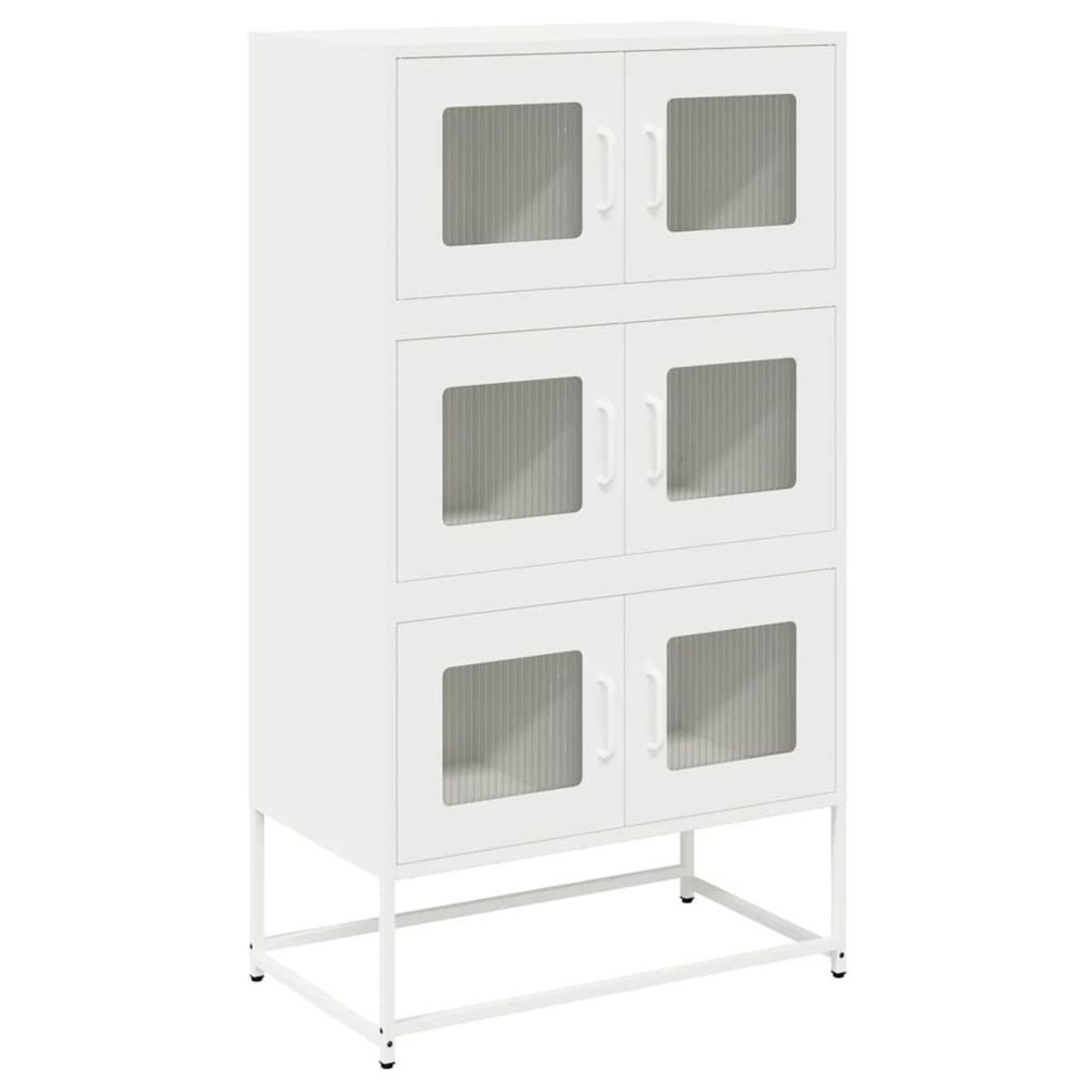 VIDAXL Buffet haut blanc 68x39x123 cm acier