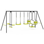 ID MARKET Balançoire 4 agrès portique avec 2 balançoires, nacelle et face à face