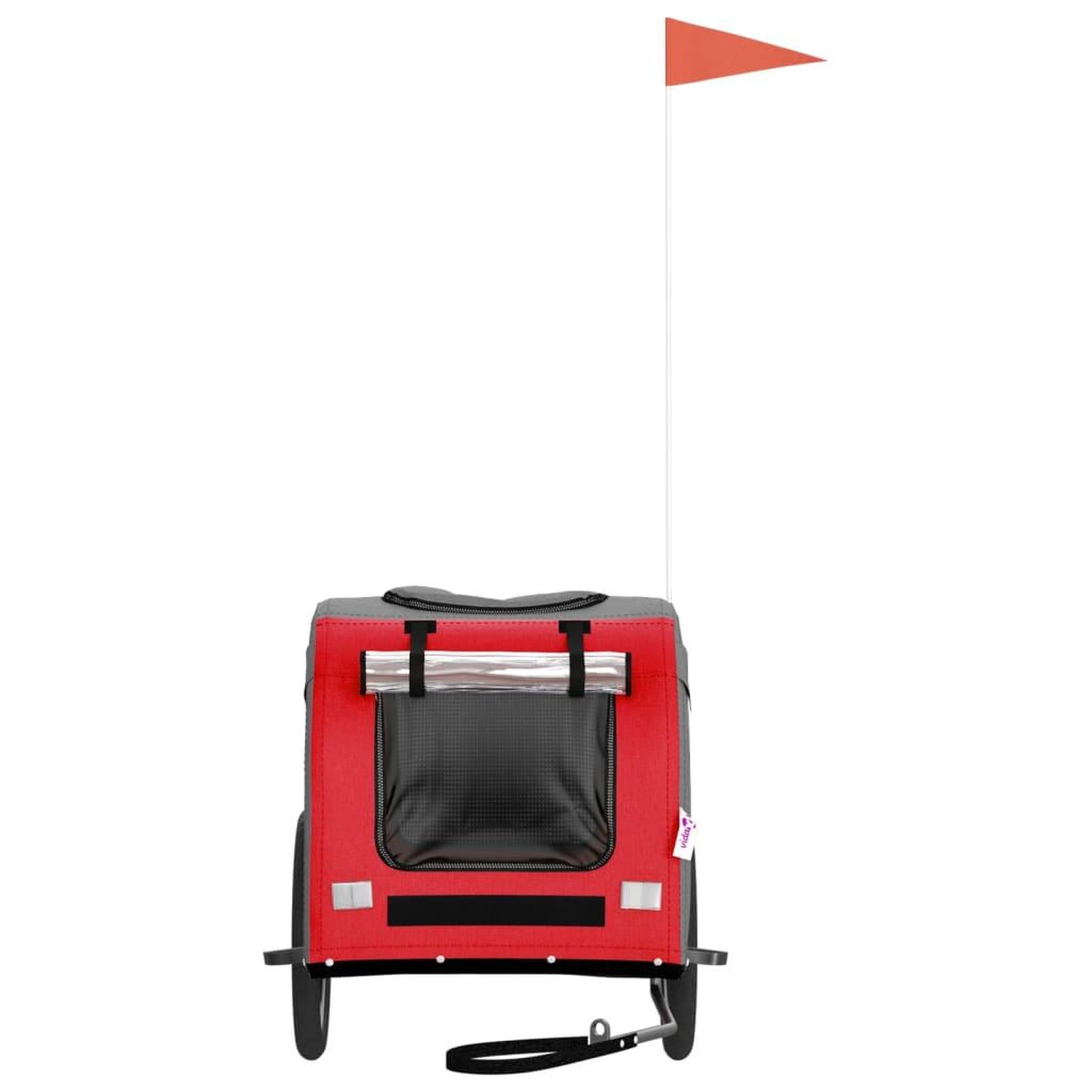 Voir la diapositive 4 : VIDAXL Remorque de velo pour animaux de compagnie rouge et gris