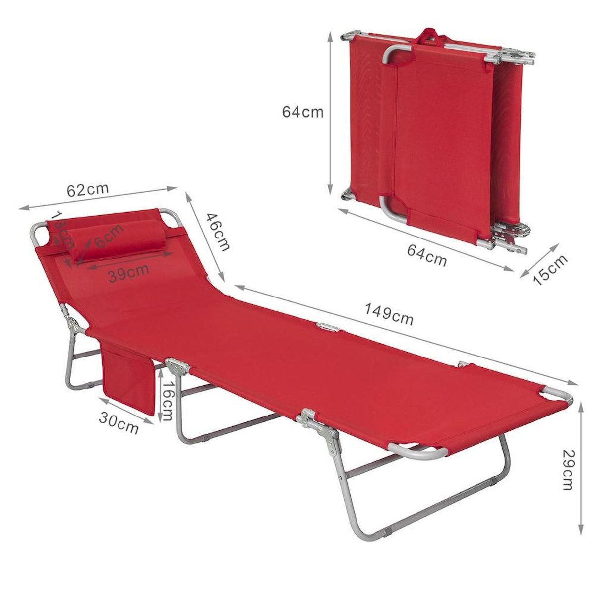 SOBUY SoBuy - Chaise Longue Pliable - Fonctionnel - OGS35