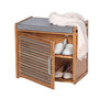 Voir la diapositive 5 : Wenko Banc armoire de salle de bain en bambou Bahari - L. 50 x H. 45 cm - Gris