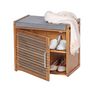 Voir la diapositive 5 : Wenko Banc armoire de salle de bain en bambou Bahari - L. 50 x H. 45 cm - Gris