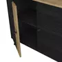 HOMIFAB Buffet 2 portes effet bois noir et bois naturel 92 cm - Zack