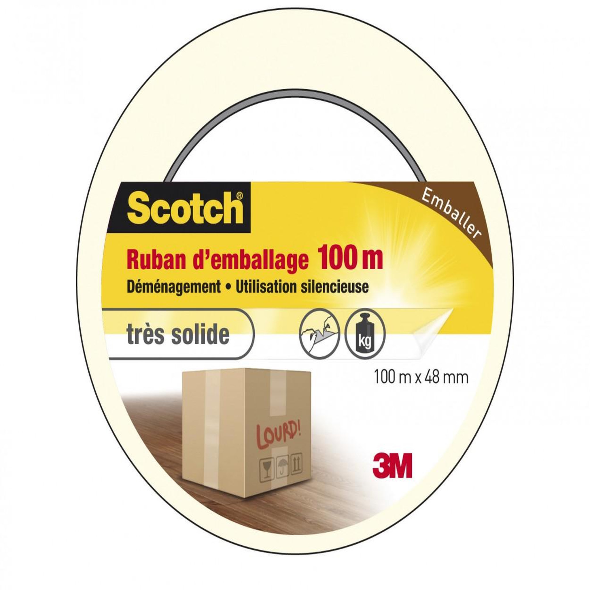 CENTRALE BRICO Adhésif SCOTCH emballage une face multiusage L.100 m x l.48 mm, transparent