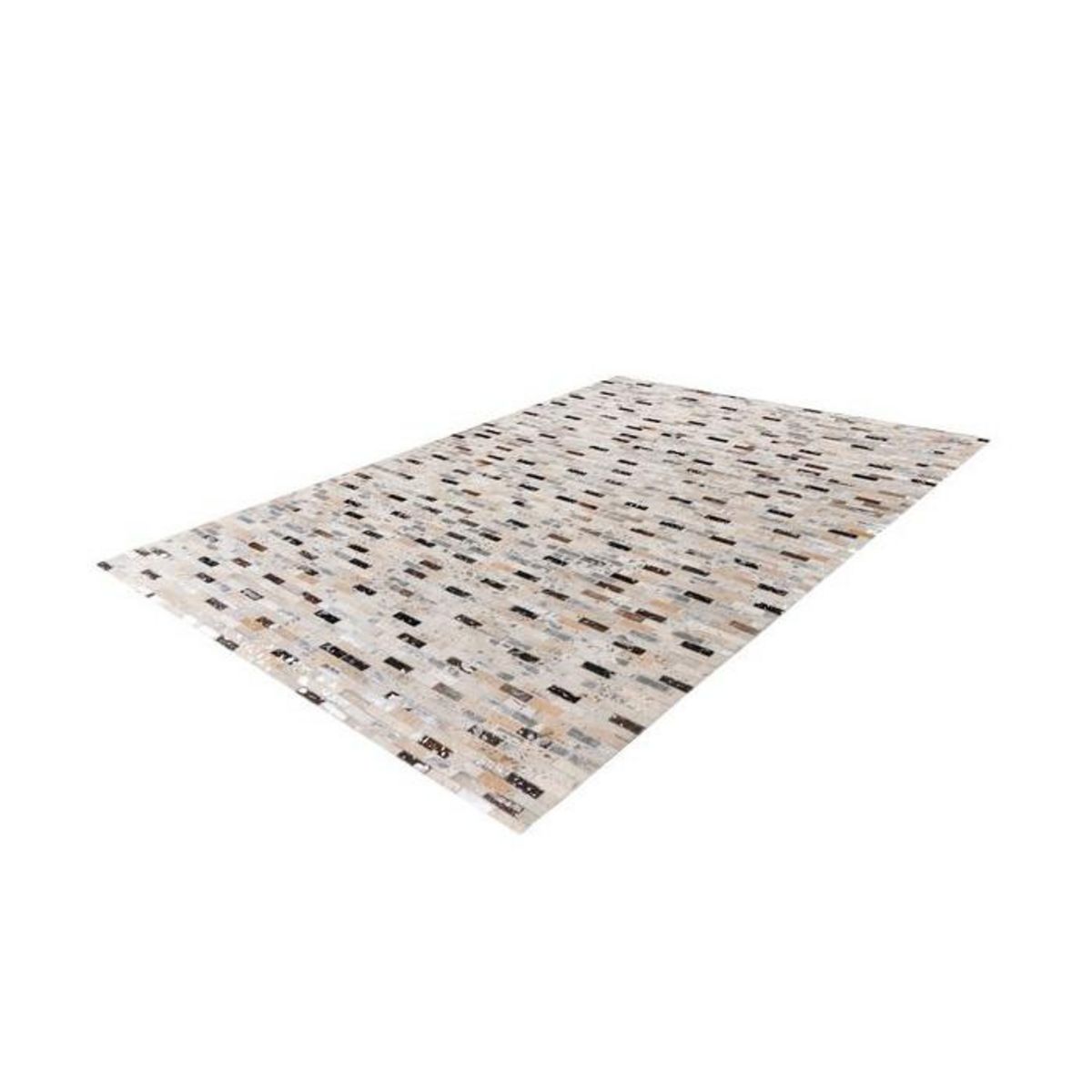 Paris Prix Tapis Fait Main en Cuir  Lavin VII  Noir & Multicolore