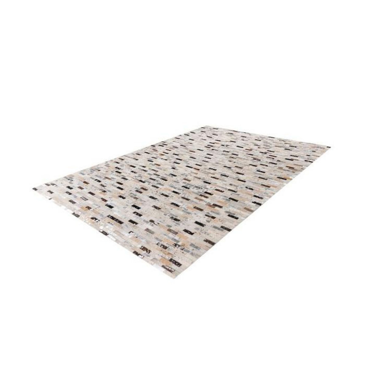 Paris Prix Tapis Fait Main en Cuir  Lavin VII  Noir & Multicolore