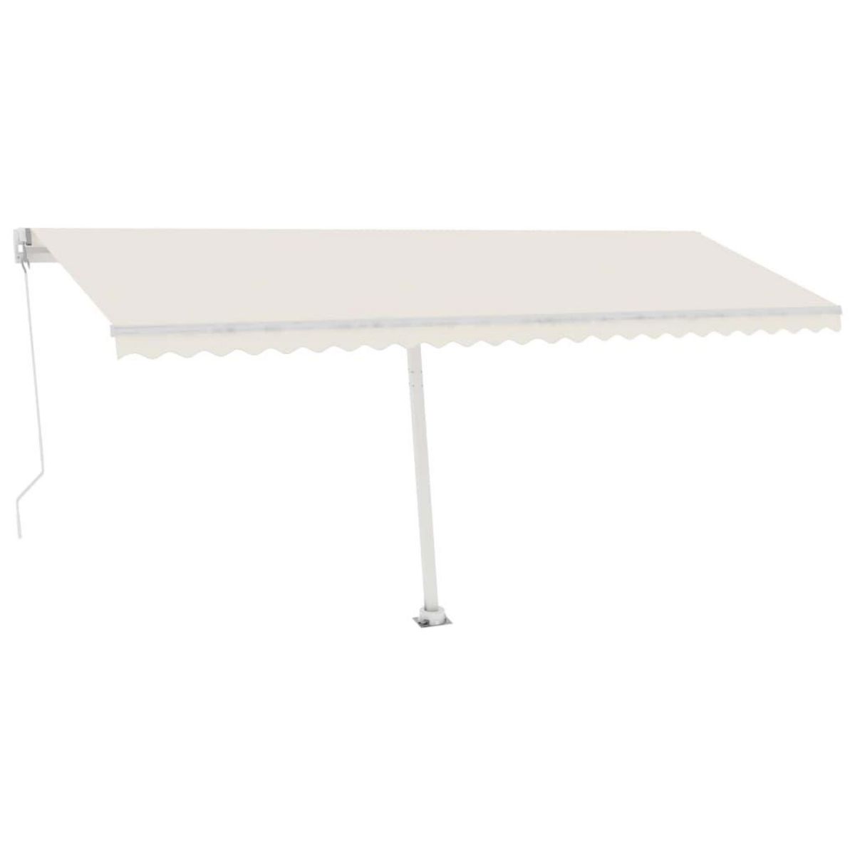 VIDAXL Auvent manuel retractable avec LED 500x300 cm Creme