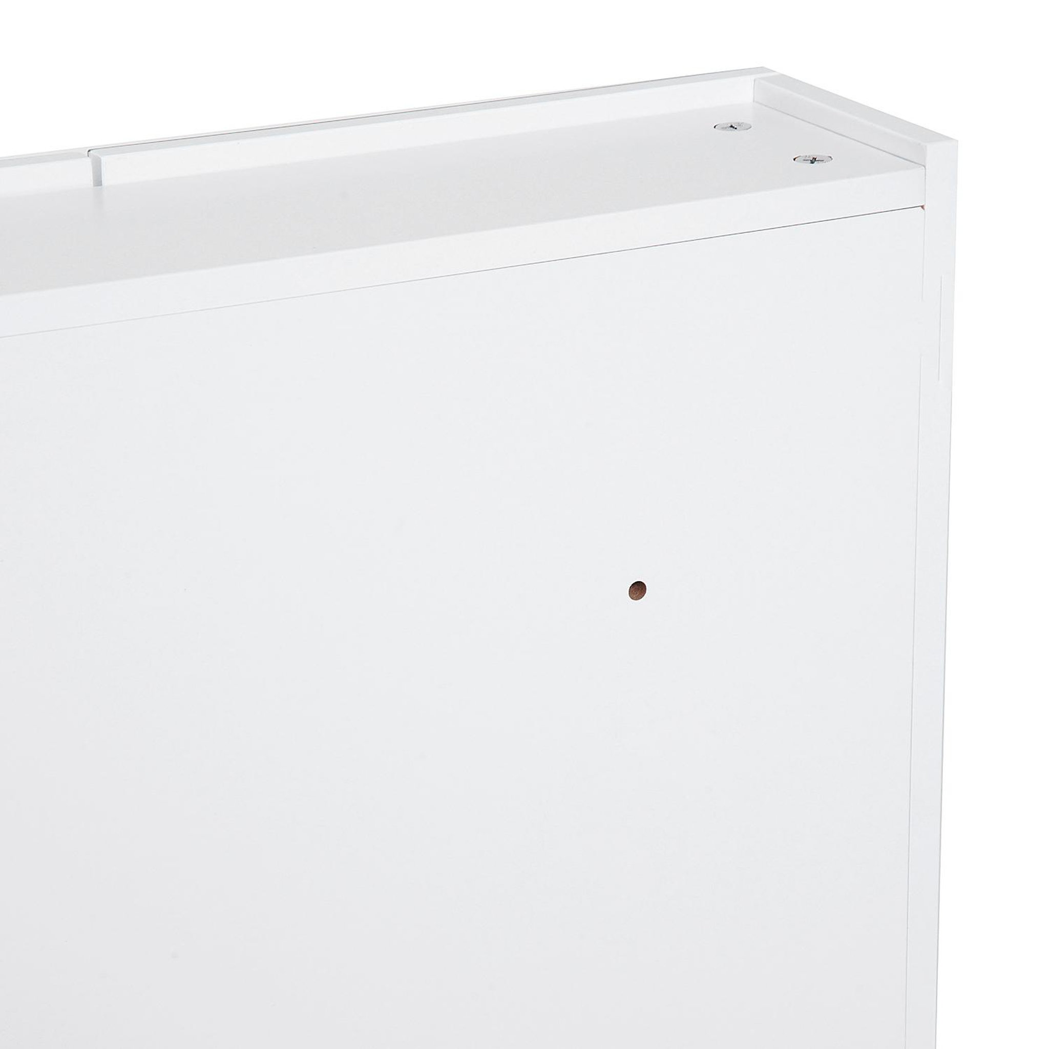 Voir la diapositive 4 : HOMCOM Armoire avec miroir en bois rangement salle de bain fermeture porte tampon MDF blanc