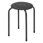 FIVE Tabouret d'appoint en métal et tissu chiné FLEXY. Coloris disponibles : Gris, Vert, Rouge, Beige