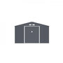 Voir la diapositive 1 : MARKET24 NEPTUNE Abri de jardin en métal 12,99 m² - 340 x 382 x 210 cm - Kit d'ancrage inclus, 2 portes coulissantes - Gris