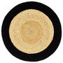 Voir la diapositive 2 : VIDAXL Napperons 6 pcs Naturel et noir 38 cm Jute et coton