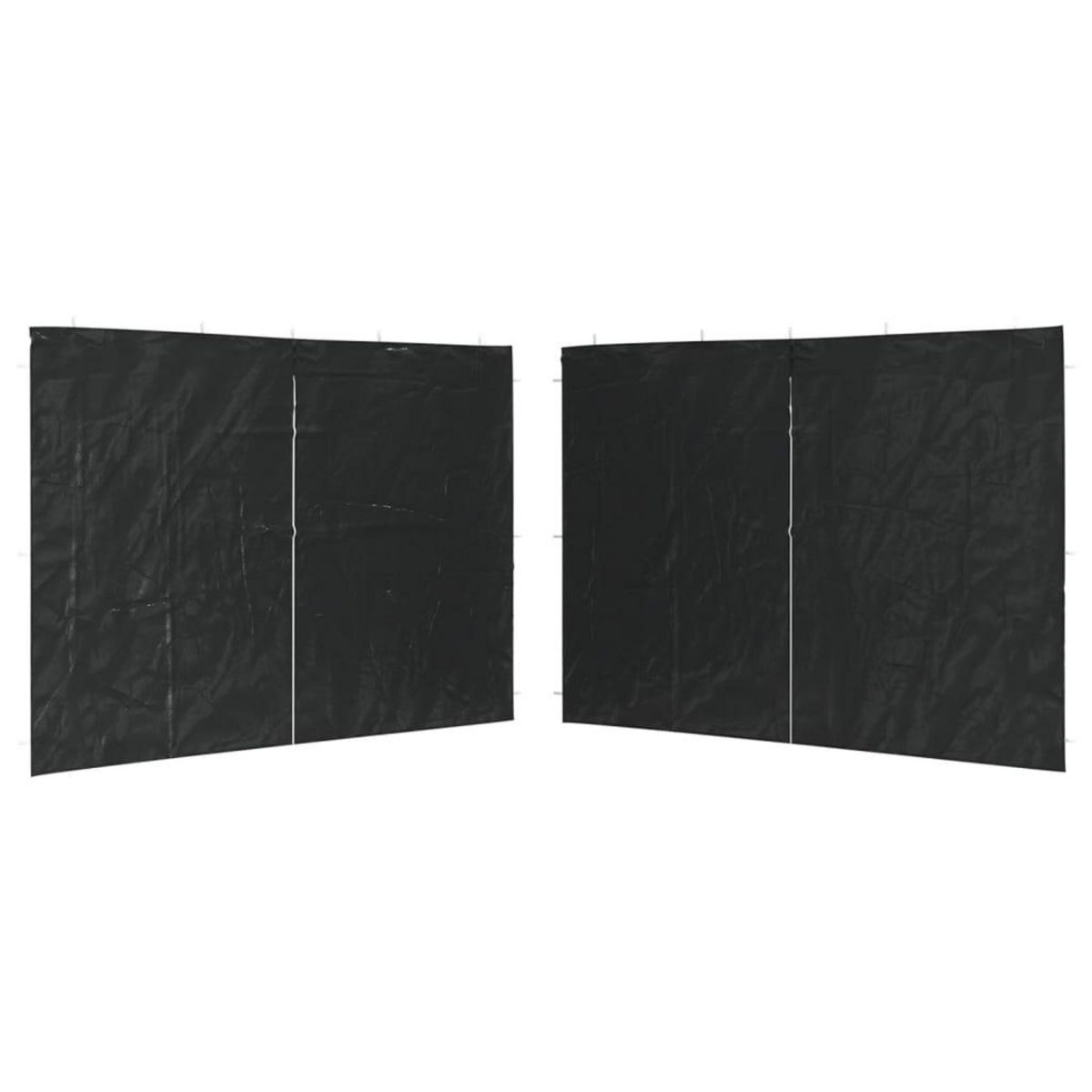 VIDAXL Paroi de tente de reception 2pcs fermeture eclair PE Anthracite