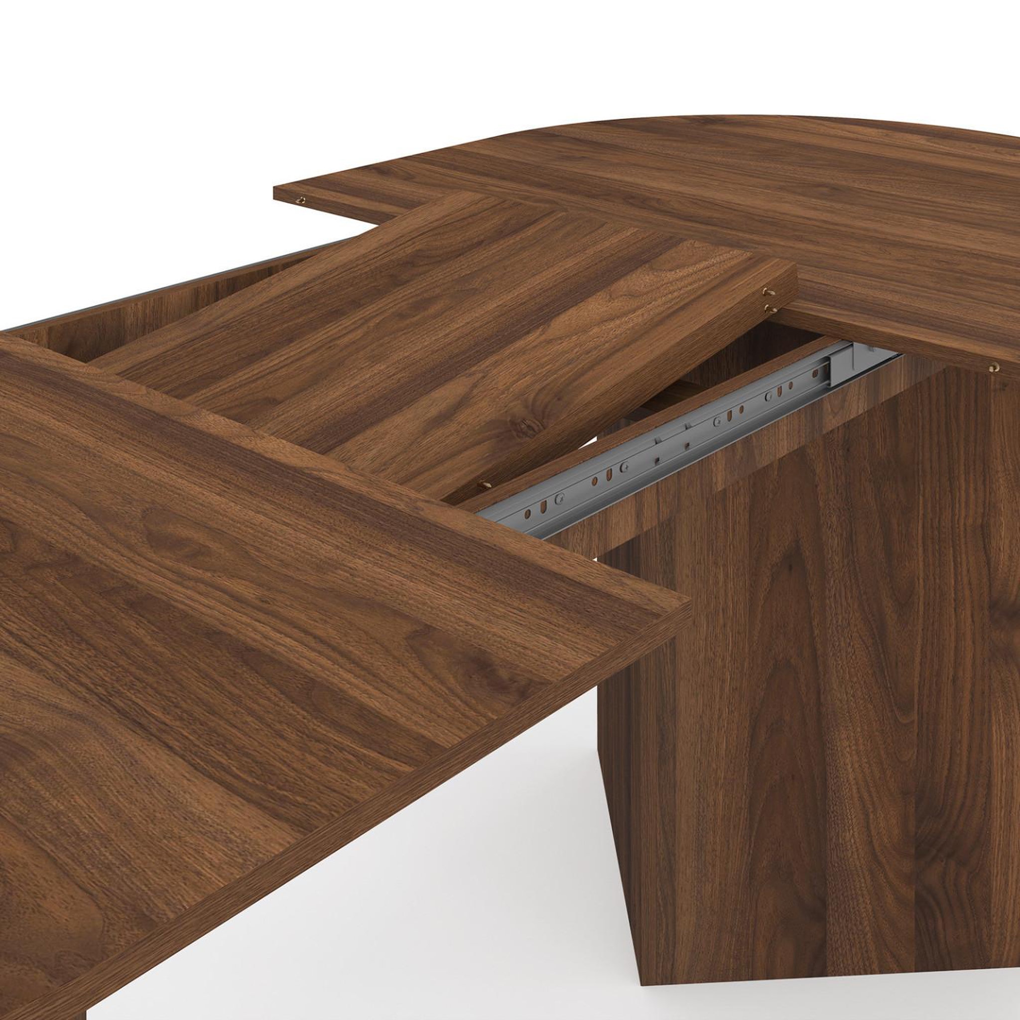 Voir la diapositive 6 : ID MARKET Table à manger extensible ovale marthe 6 -10 personnes noyer 160-200 cm