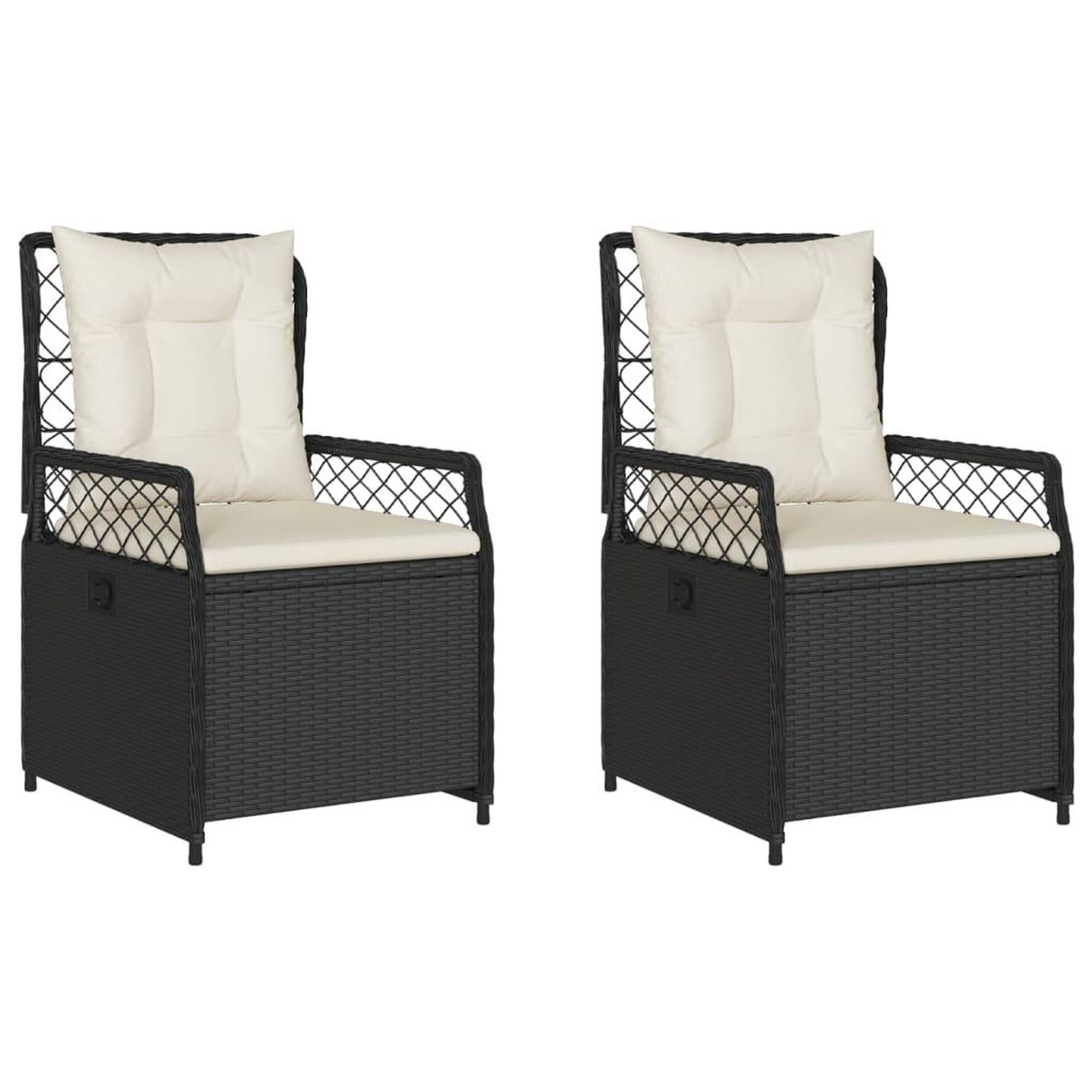 Voir la diapositive 2 : VIDAXL Chaises inclinables de jardin lot de 2 noir resine tressee