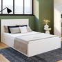 Voir la diapositive 4 : ID MARKET Lit coffre double SEASIDE avec tête de lit et sommier 140 x 190 cm blanc