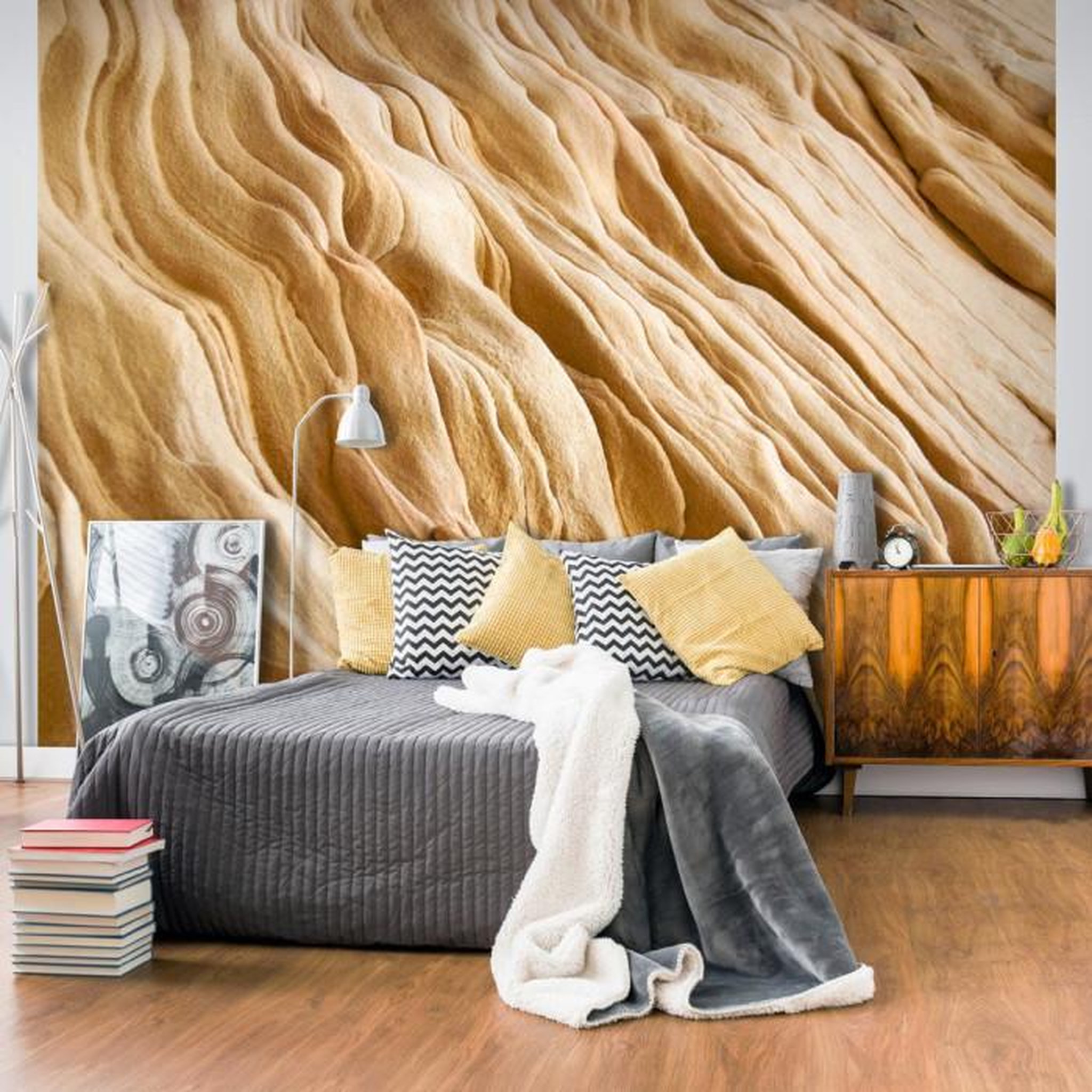 Paris Prix Papier Peint  Wavy Sandstone Forms. Coloris disponibles : Multicolore