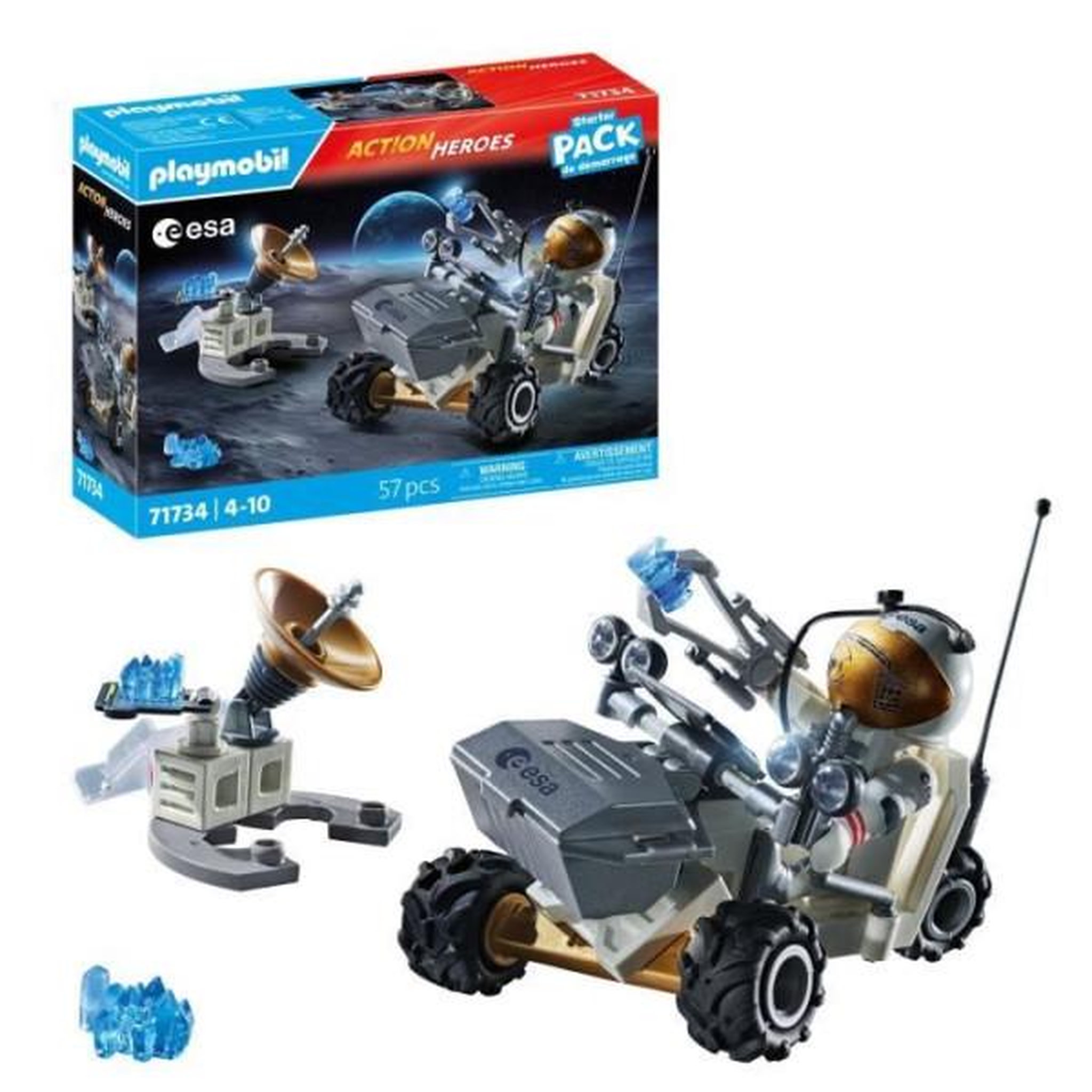 Voir la diapositive 4 : PLAYMOBIL PLAYMOBIL 71734 Mission spatiale, Action Heroes, L'espace, Starter Pack, 57 pieces, Des 4 ans