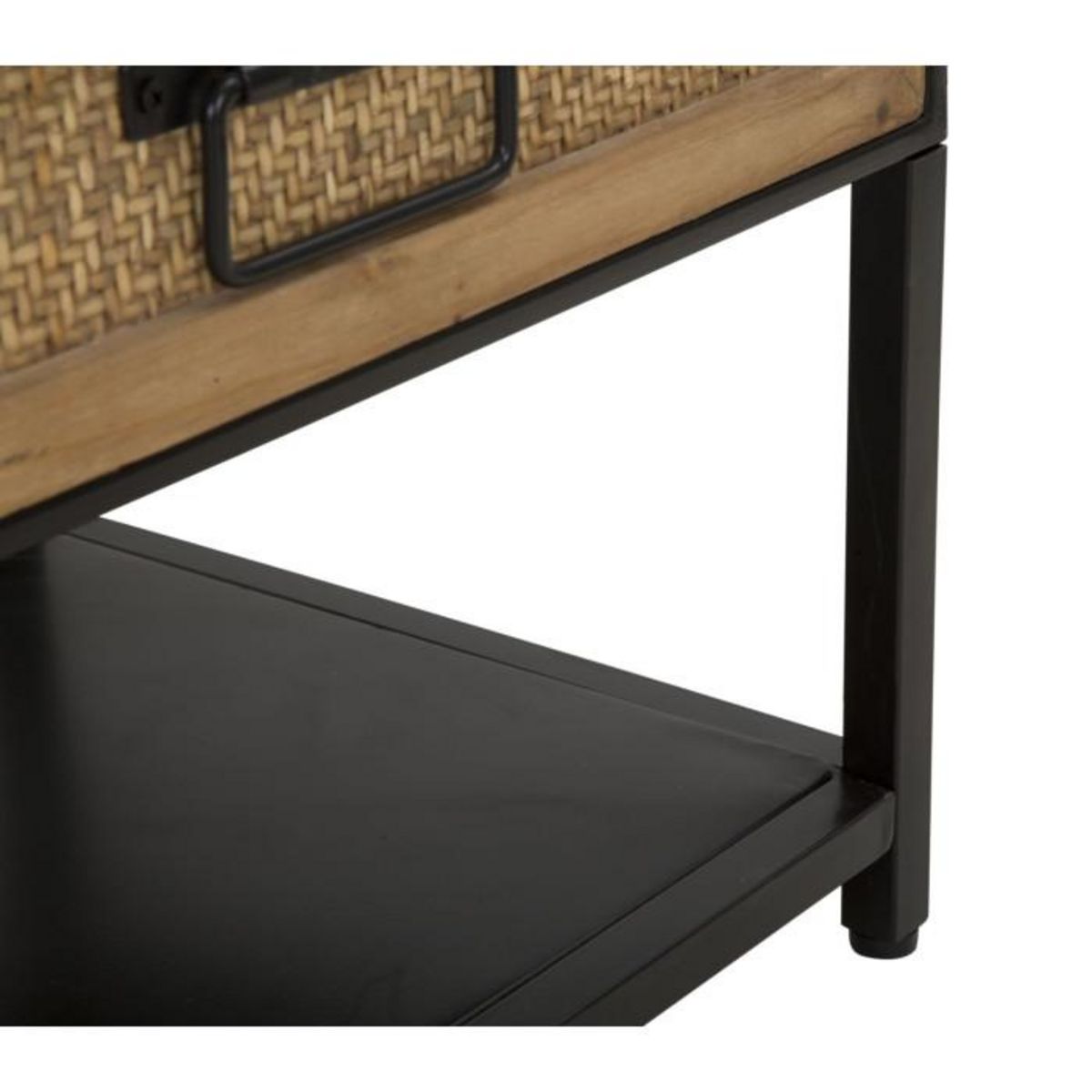 Paris Prix Meuble TV 2 Tiroirs  Hanoï  95cm Naturel & Noir