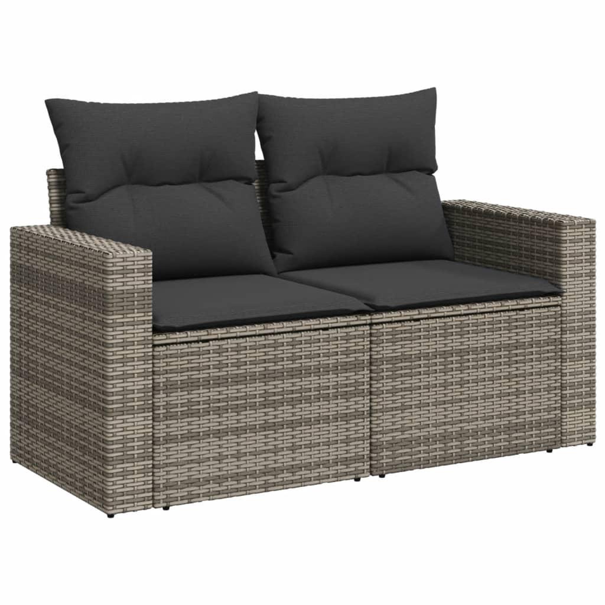Voir la diapositive 5 : VIDAXL Salon de jardin 11 pcs avec coussins gris resine tressee