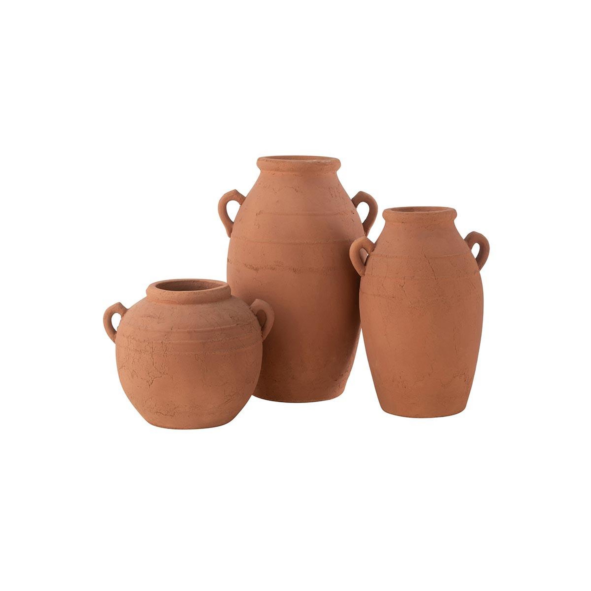 Voir la diapositive 2 : J-LINE Vase jarre en terre cuite  moke  47cm cuivre