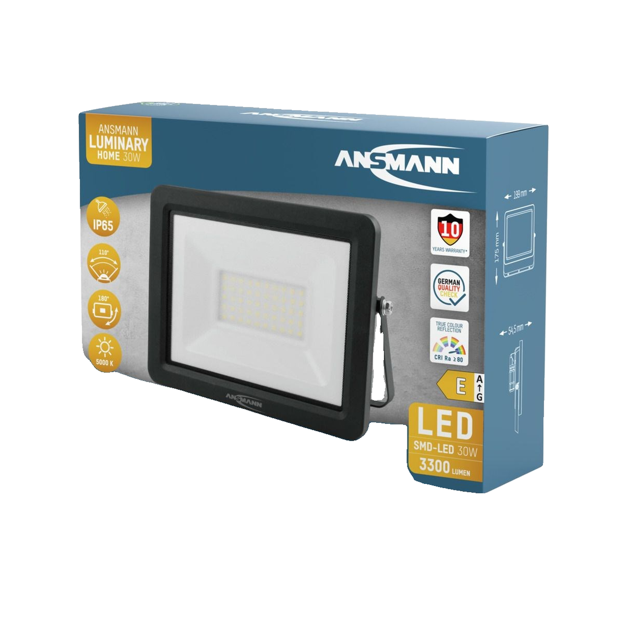 Voir la diapositive 6 : Ansmann Spot murale Ansmann wfl30w noir 3300 lumens