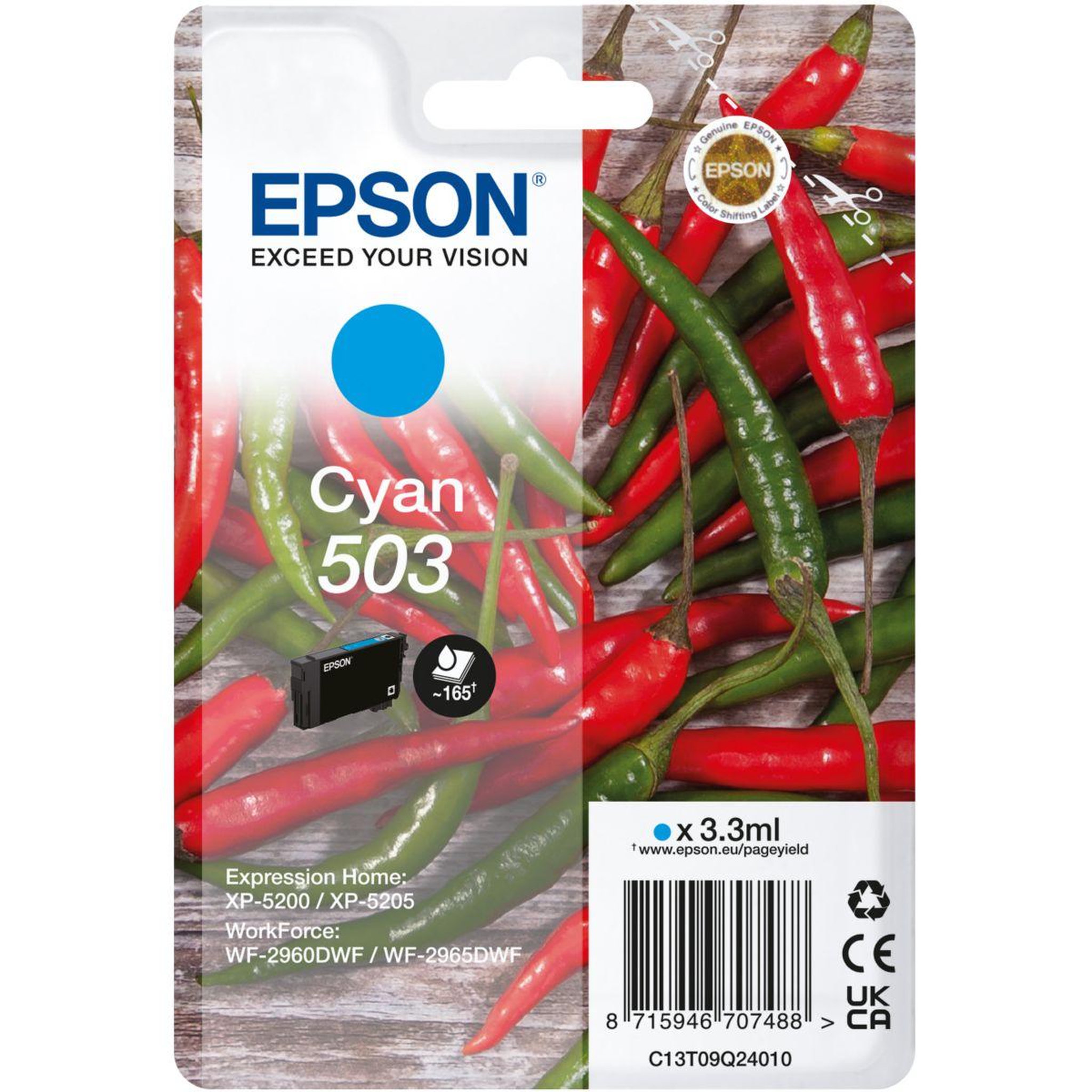 Epson Cartouche d'encre originale 503 cyan série piment - c13t05a24010