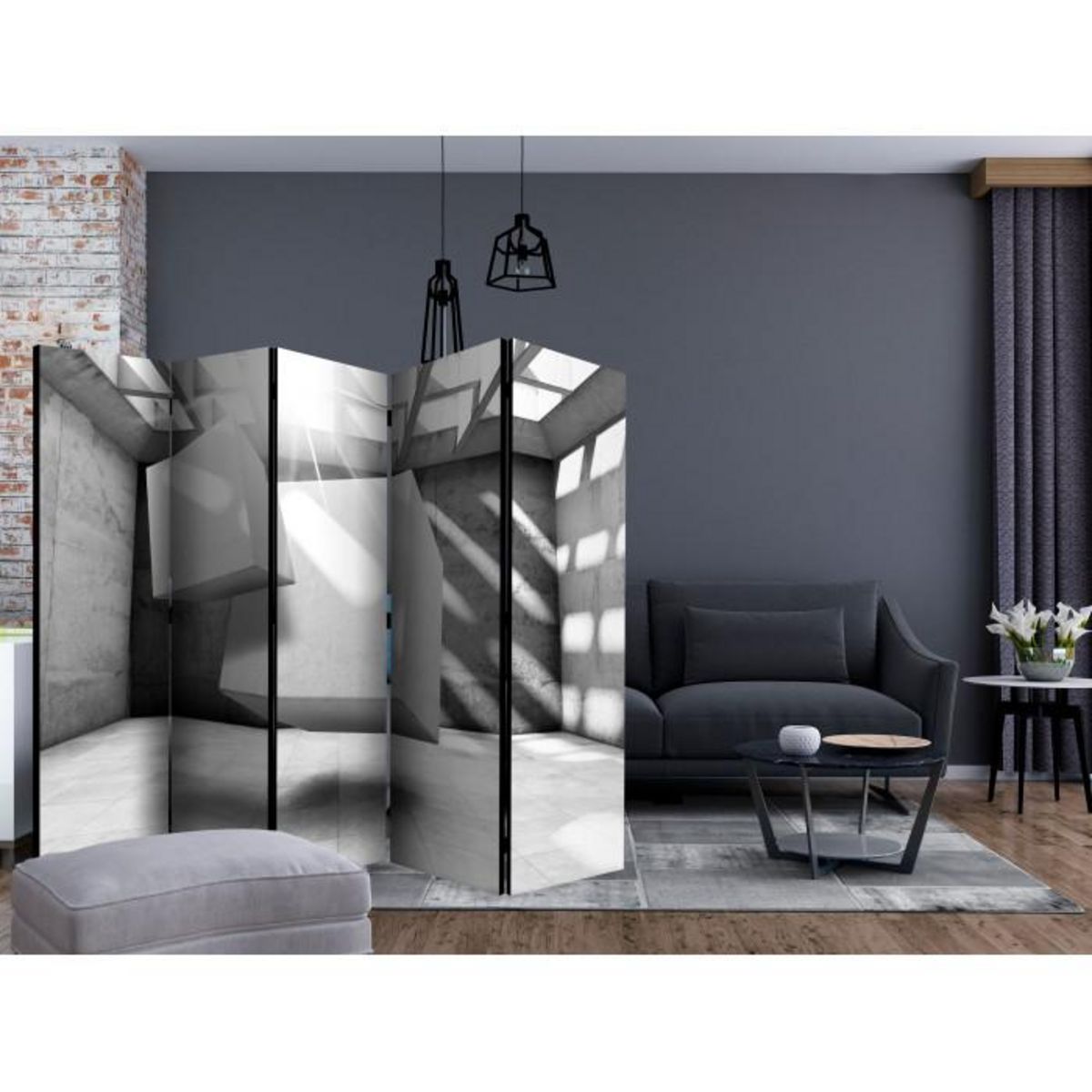 Paris Prix Paravent 5 Volets  Dancing Squares  172x225cm