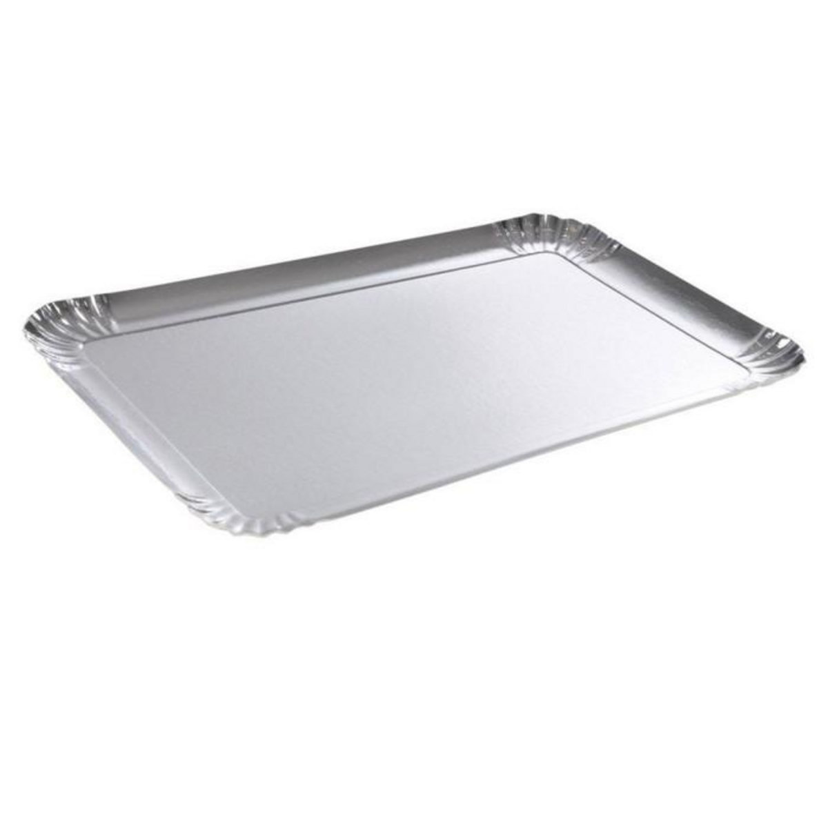 Paris Prix Lot de 3 Plateaux en Carton  Rectangle  28x42cm Argent