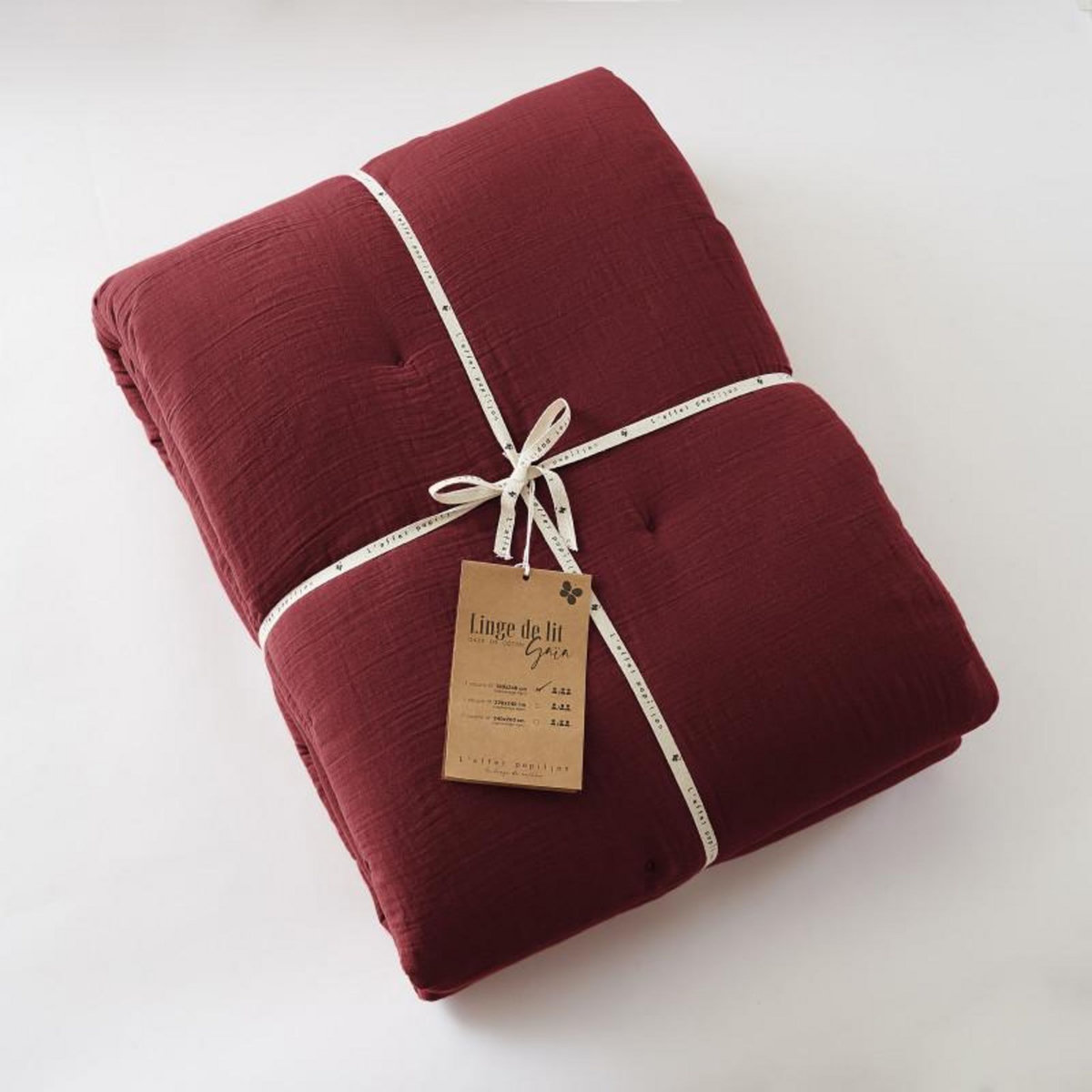 L EFFET PAPILLON Edredon ou Bout de lit  Gaïa  toutes dimensions  Gaze de Coton  l'Effet Papillon -  - 150 x 150 cm