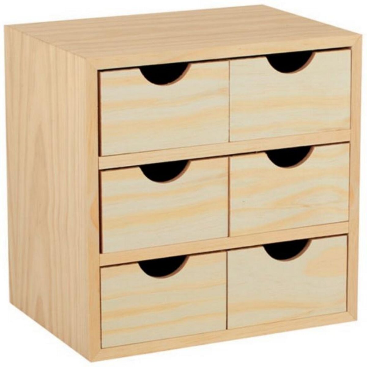 Astigarraga Mini-bloc 6 tiroirs bois 28x28x20cm - bloc-3x2