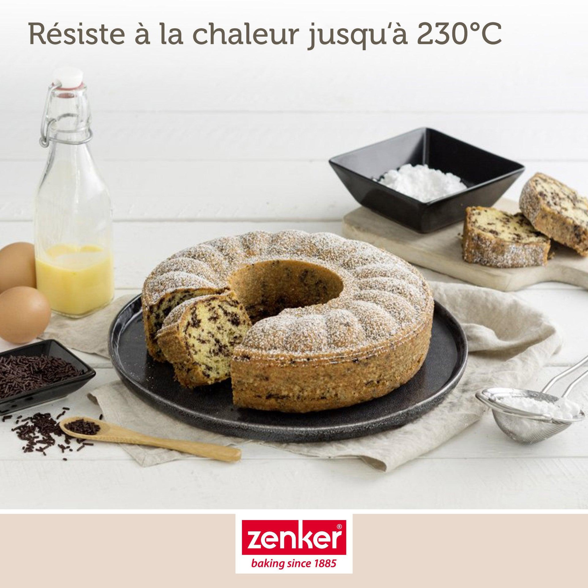 Voir la diapositive 5 : ZENKER Moule à manqué et à savarin double fond 26 cm zenker black metallic