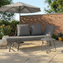 Voir la diapositive 3 : ID MARKET Canapé de jardin, banquette convertible NOLA 2/3 places avec accoudoirs inclinables métal et coussins gris anthracite