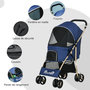 Voir la diapositive 6 : PAWHUT Poussette buggy pliable pour chien rangement laisses coussin inclus bleu