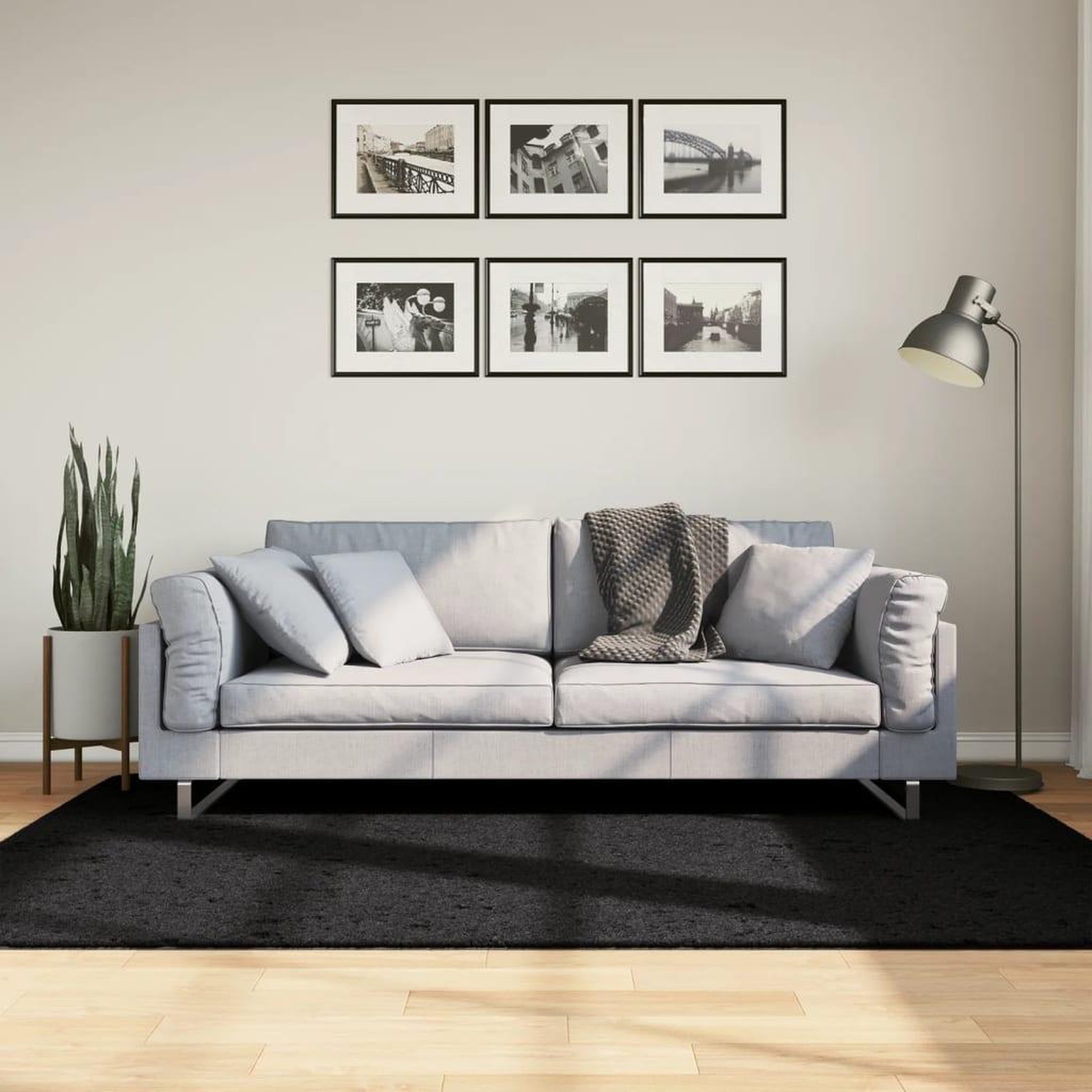VIDAXL Tapis OVIEDO a poils courts noir 140x200 cm