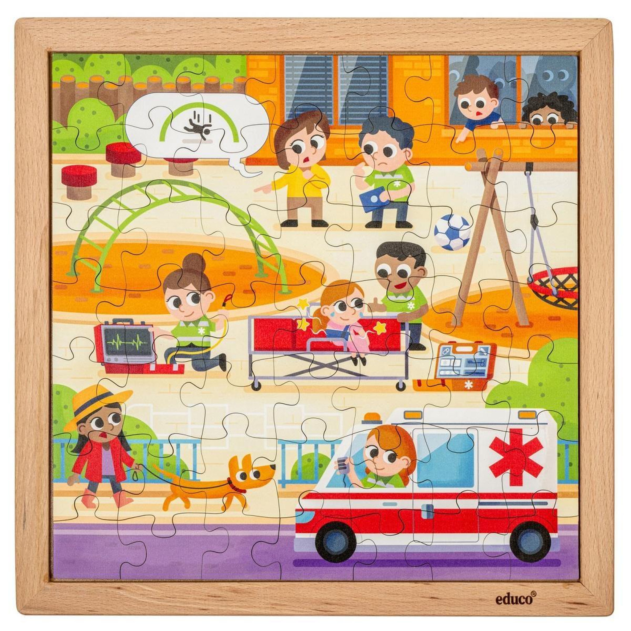 Voir la diapositive 2 : EDUCO Services d'urgence - ambulance — 49 pièces de puzzle