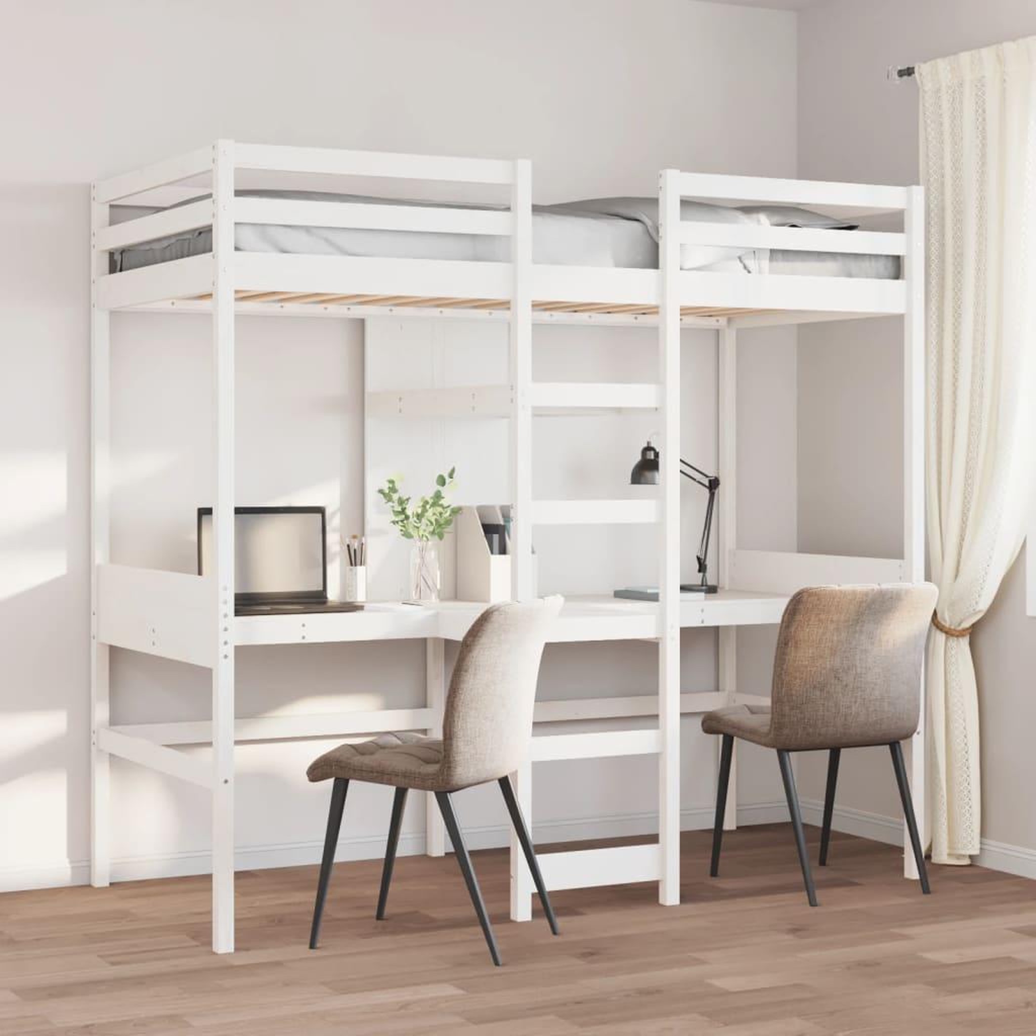 VIDAXL Cadre de lit superpose sans matelas blanc 75x190 cm pin massif