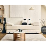 BEST MOBILIER Brescia - banquette 3 places convertible en tissu velours relief. Coloris disponibles : Orange, Jaune, Beige, Gris, Vert, Marron