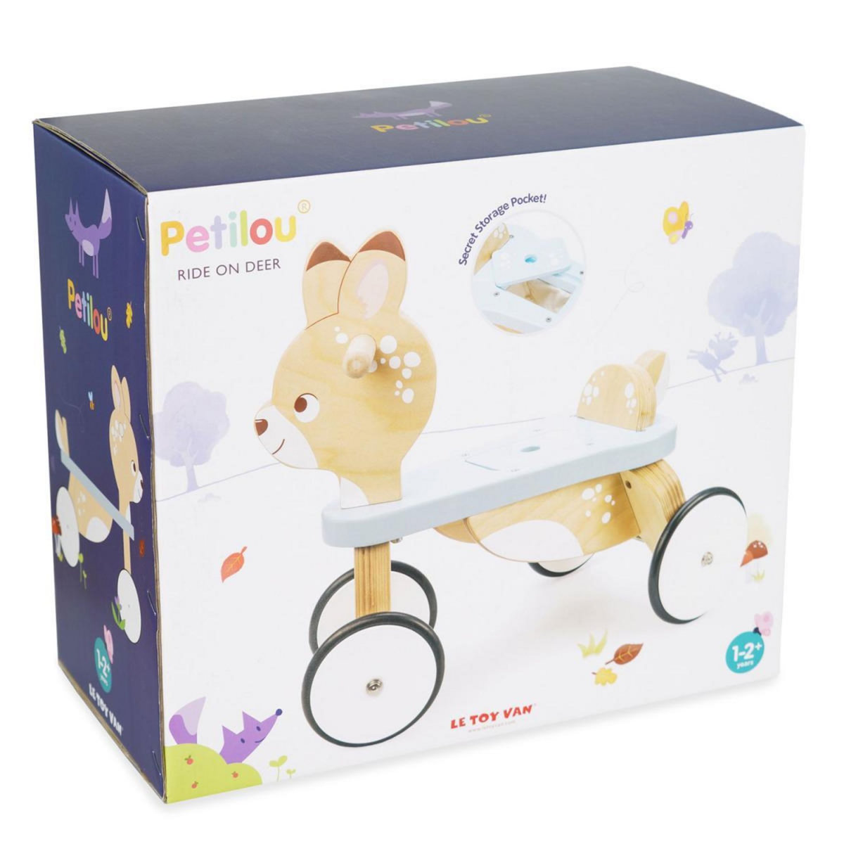 Le Toy Van Porteur en bois - cerf nature/bleu