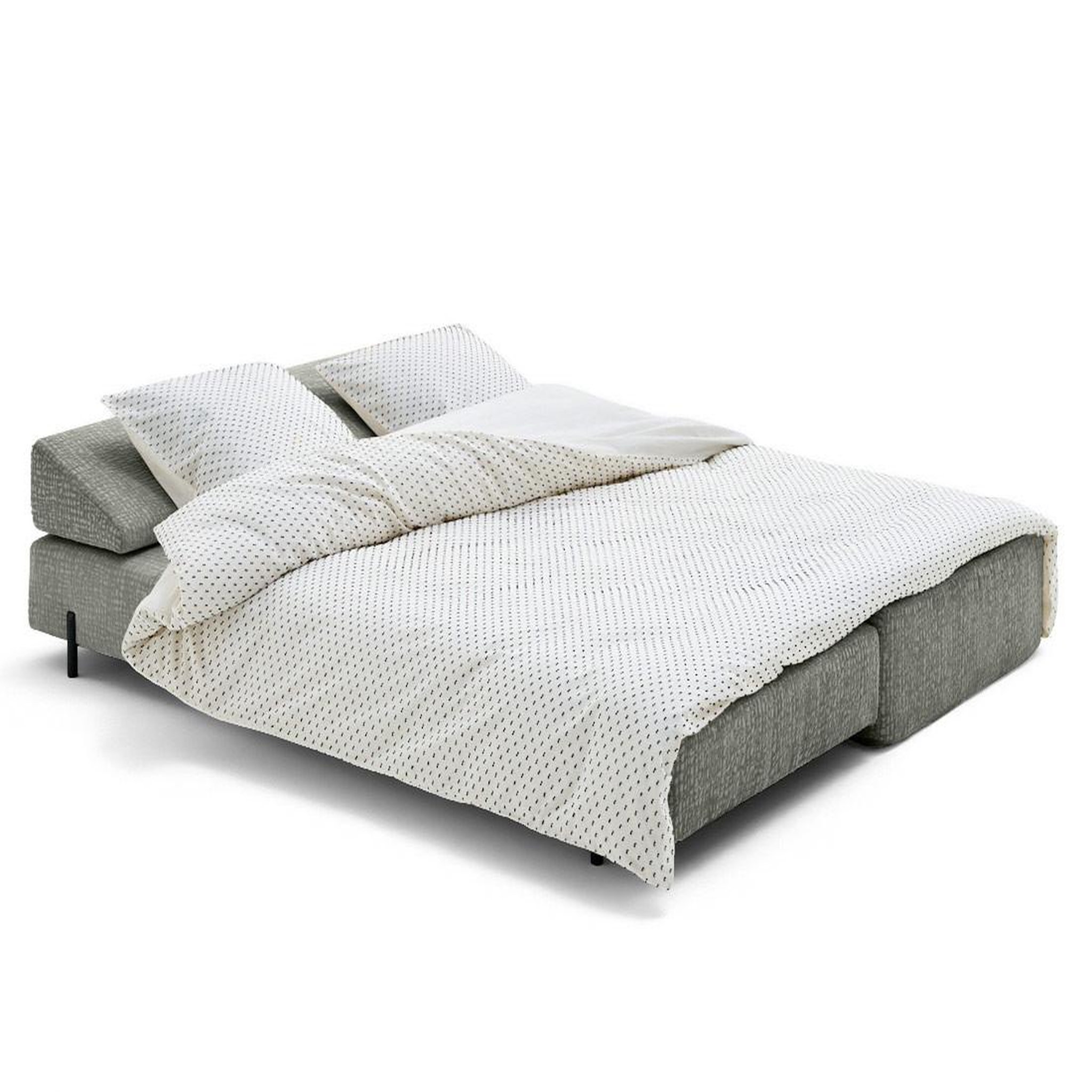 Voir la diapositive 2 : BEST MOBILIER Brescia - banquette 3 places convertible en tissu velours relief