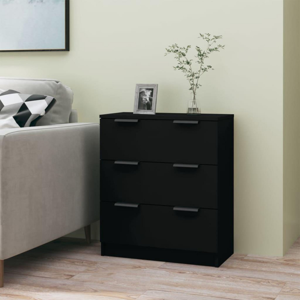 VIDAXL Buffet noir 60x30x70 cm bois d'ingenierie
