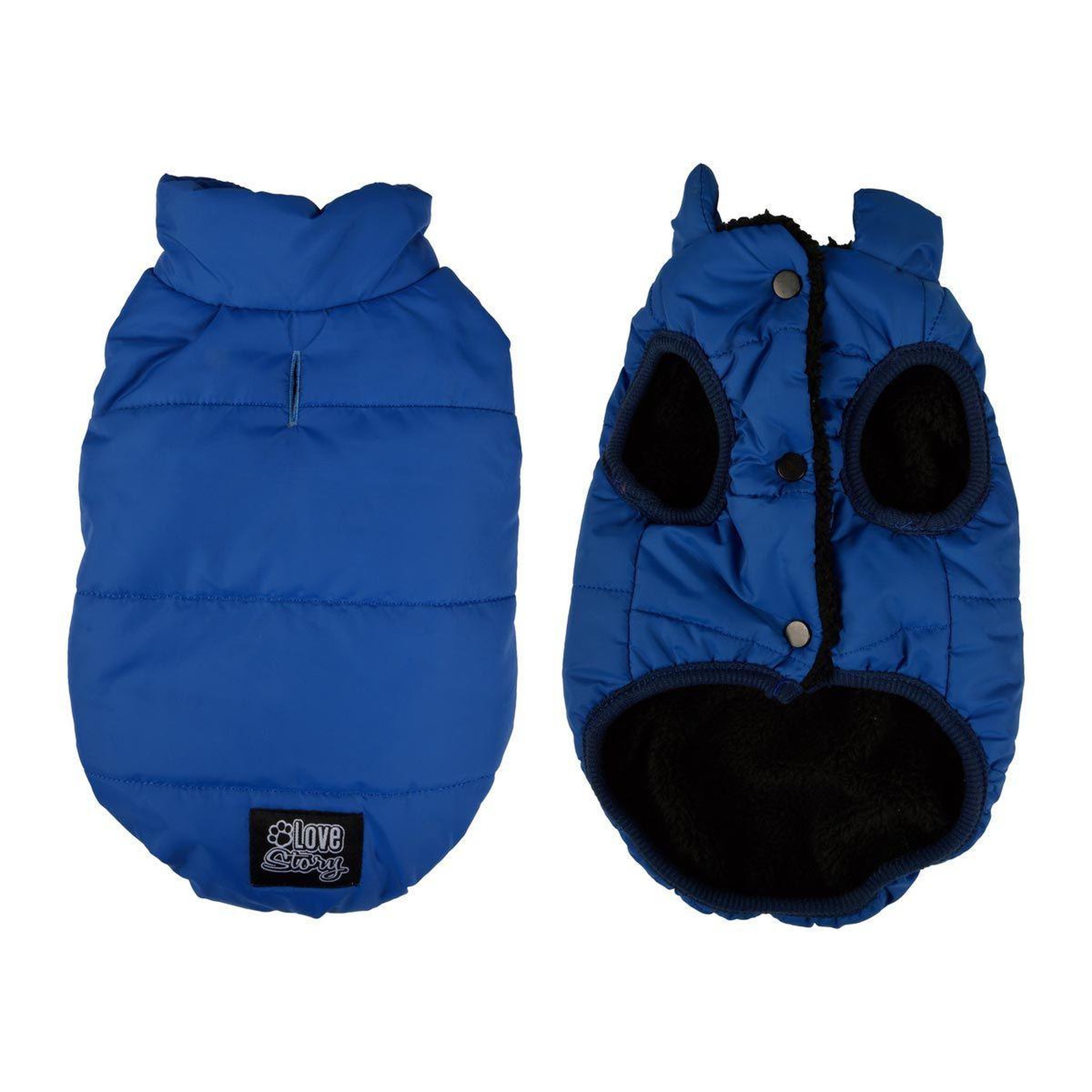 Voir la diapositive 1 : LOVE STORY Doudoune pour chien  polaire  30cm bleu marine