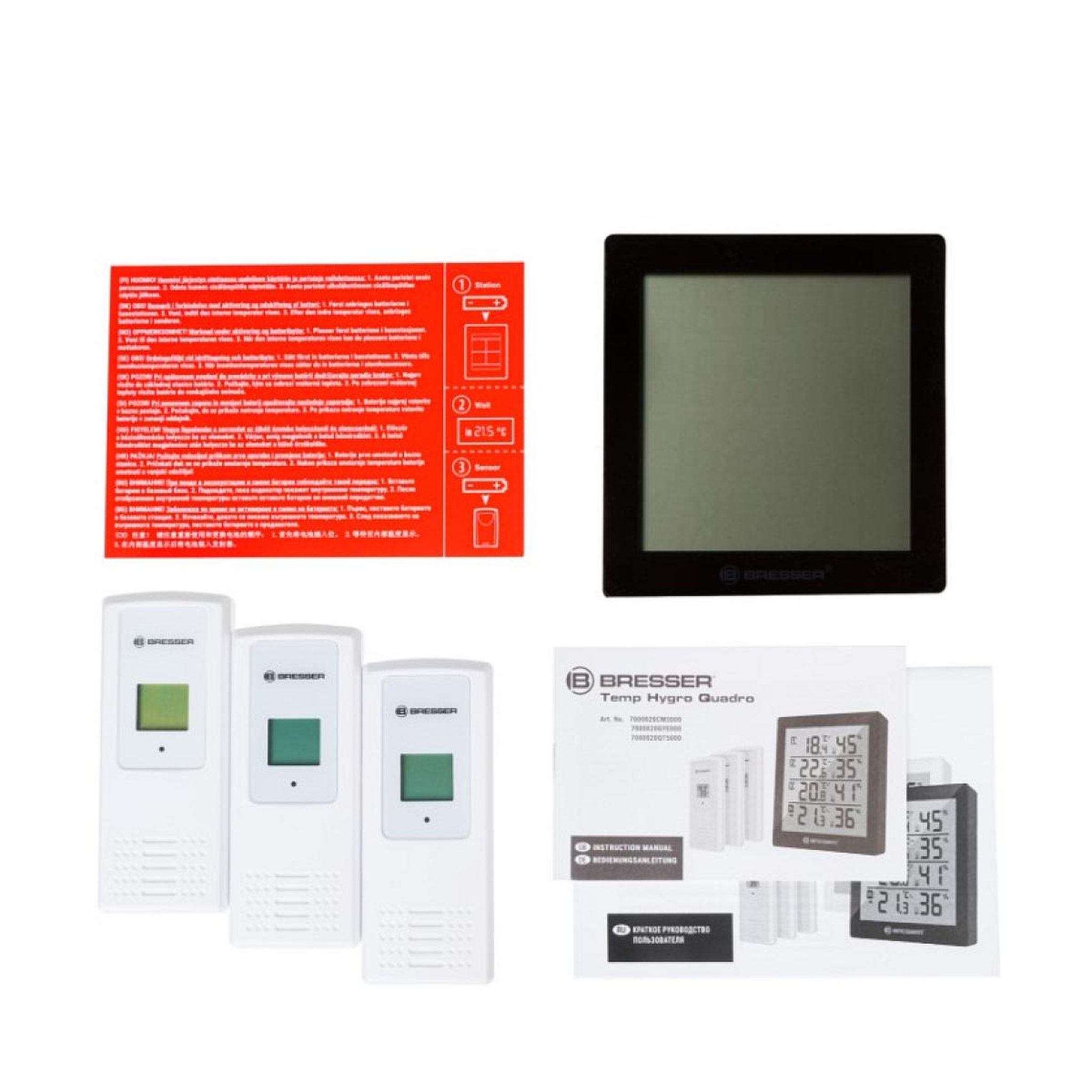 Voir la diapositive 2 : Bresser Station météo  Temeo Hygro Quadro noir