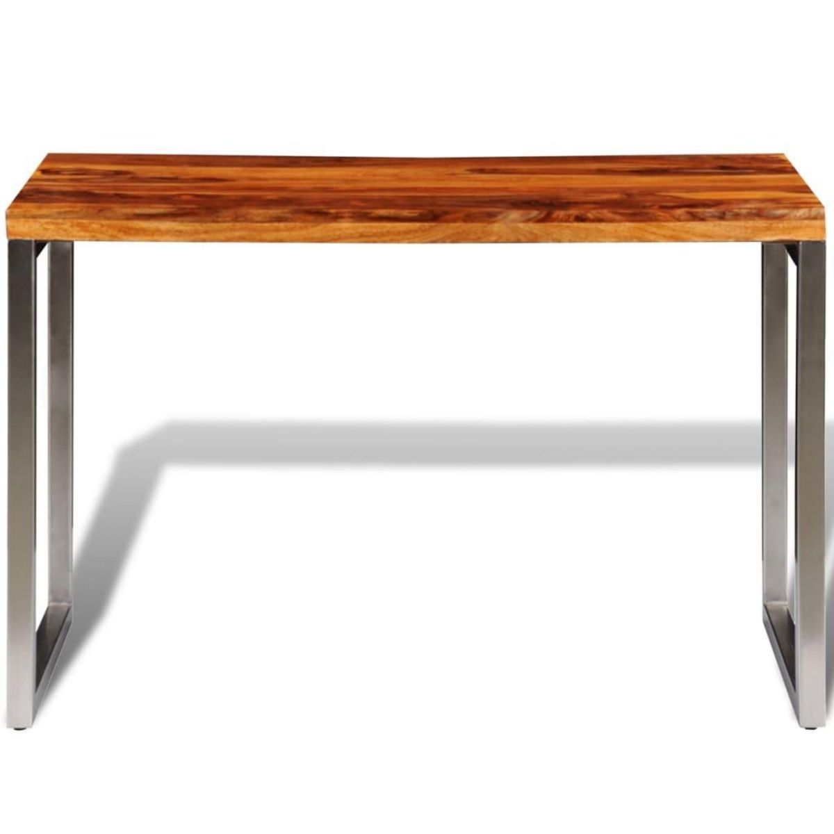 VIDAXL Table a manger avec pieds en acier bois massif