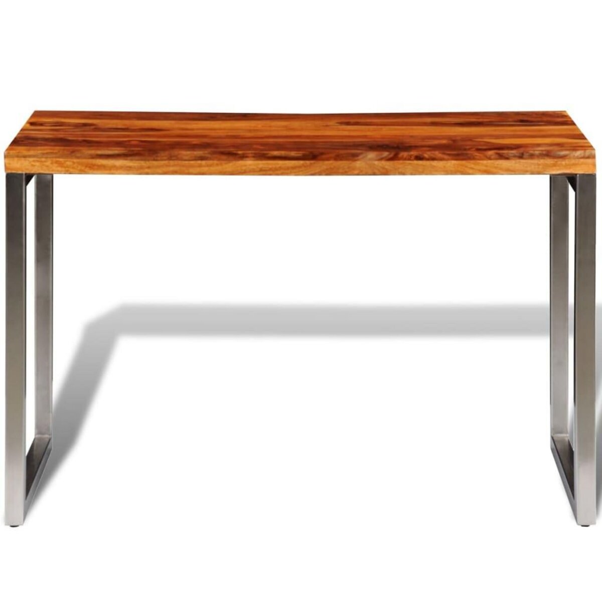 VIDAXL Table a manger avec pieds en acier bois massif