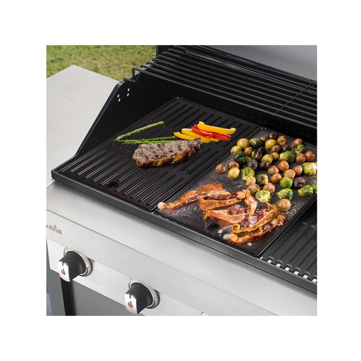 CHAR-BROIL Plancha en fonte 43,5 x 23,7 cm pour barbecue 2 brûleurs - Char-Broil