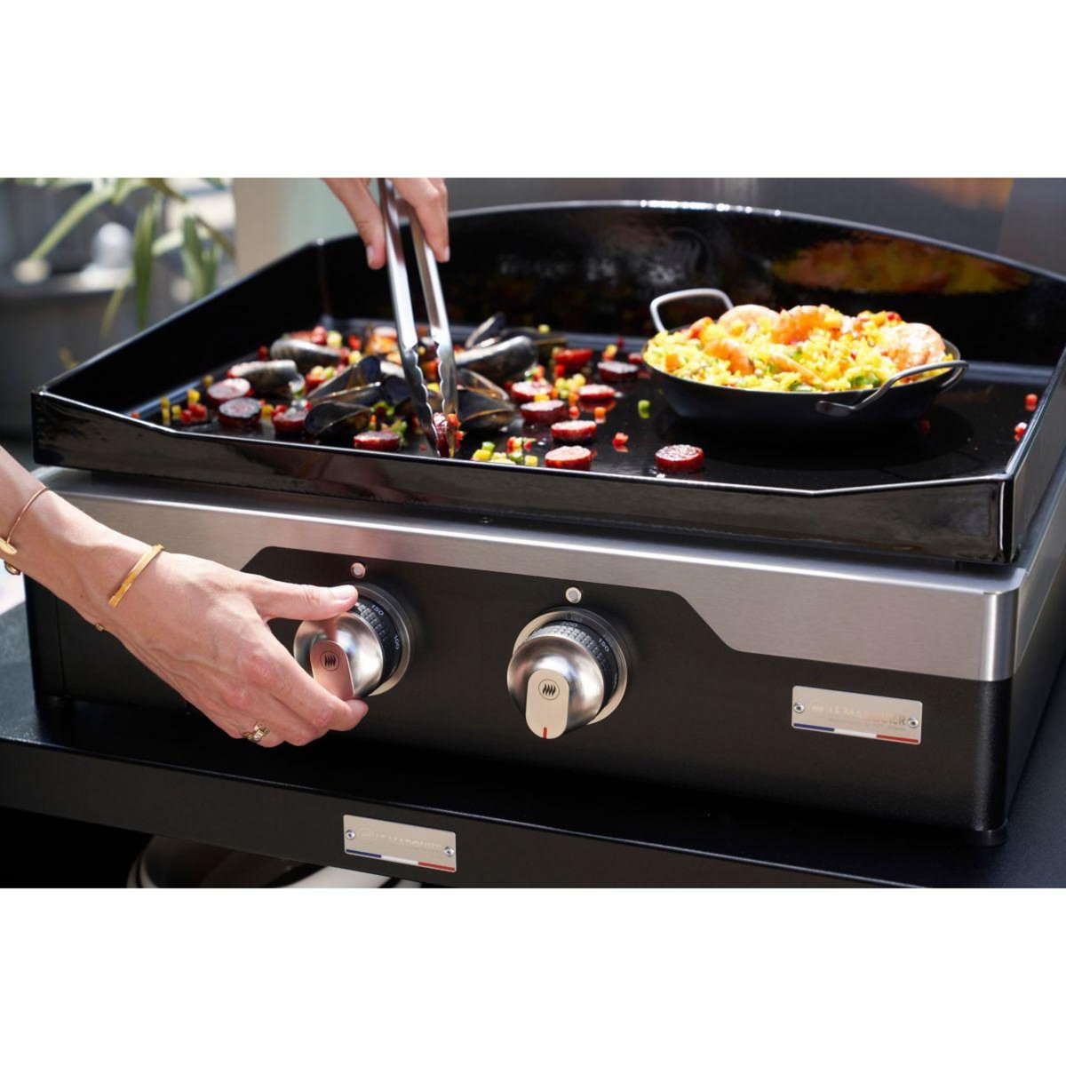 Le marquier Plancha électrique allure 260 duo 2 brûleurs à poser, 60x40 cm