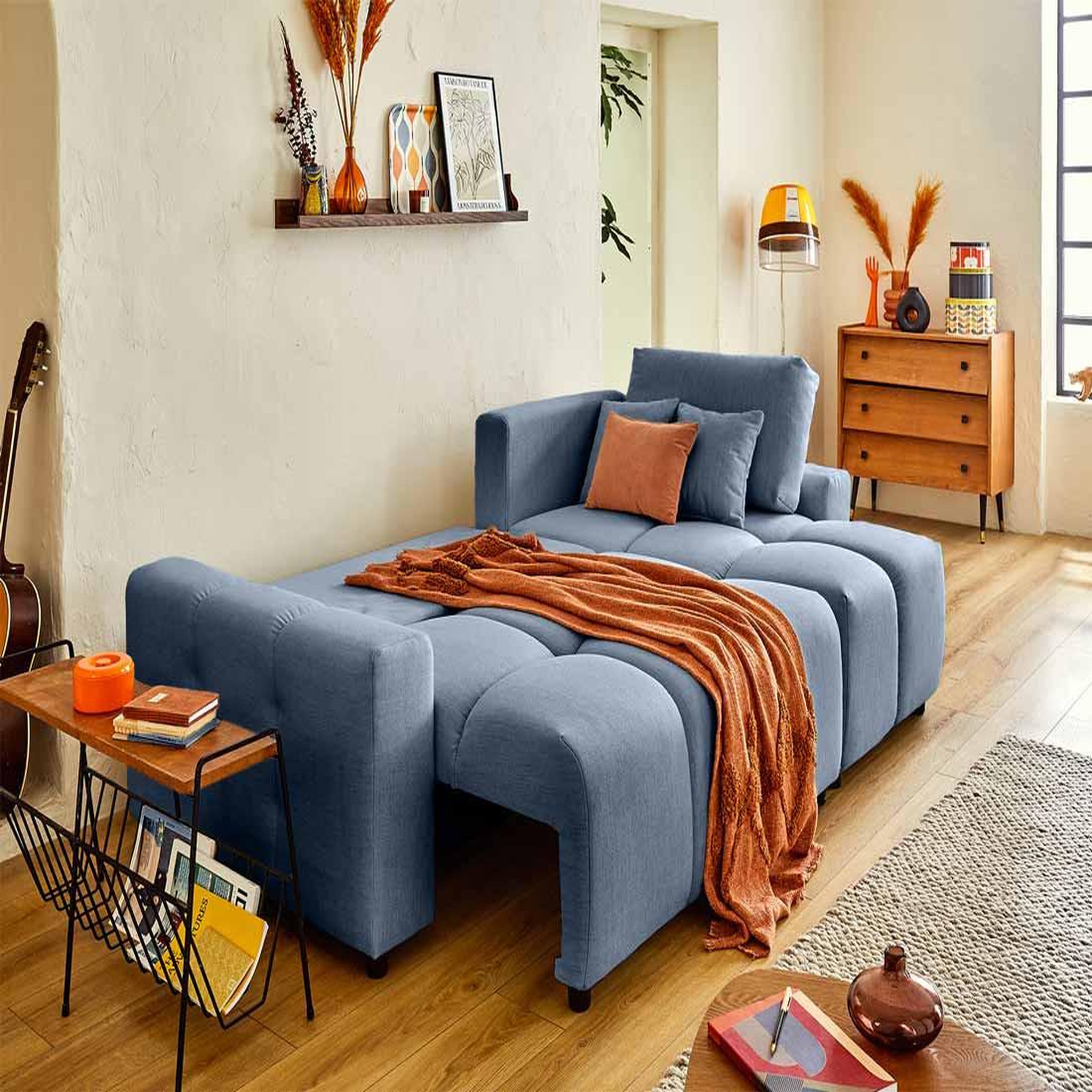 Voir la diapositive 2 : LISA DESIGN Crocus - canapé d'angle réversible - 4 places - convertible avec coffre - en tissu