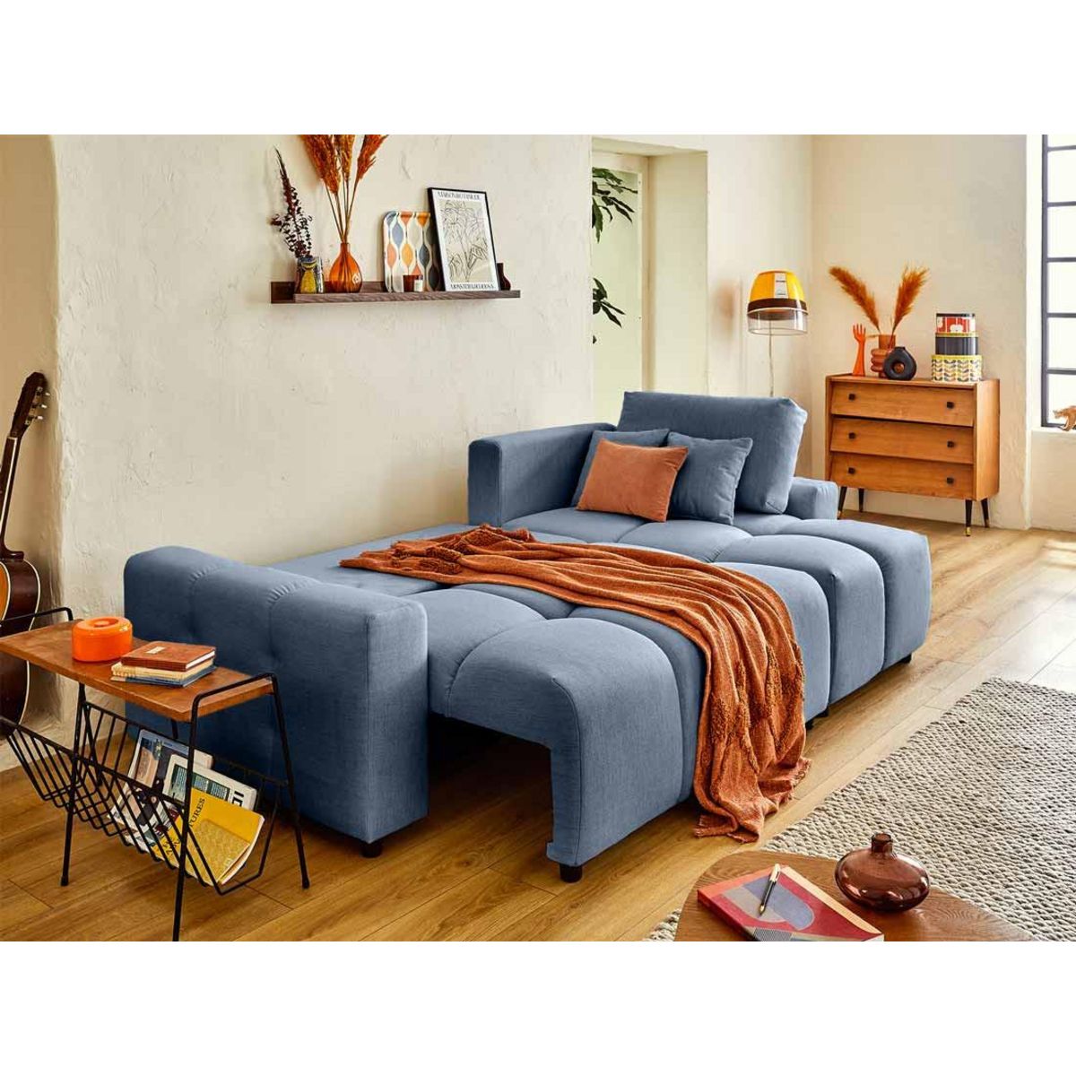 LISA DESIGN Crocus - canapé d'angle réversible - 4 places - convertible avec coffre - en tissu