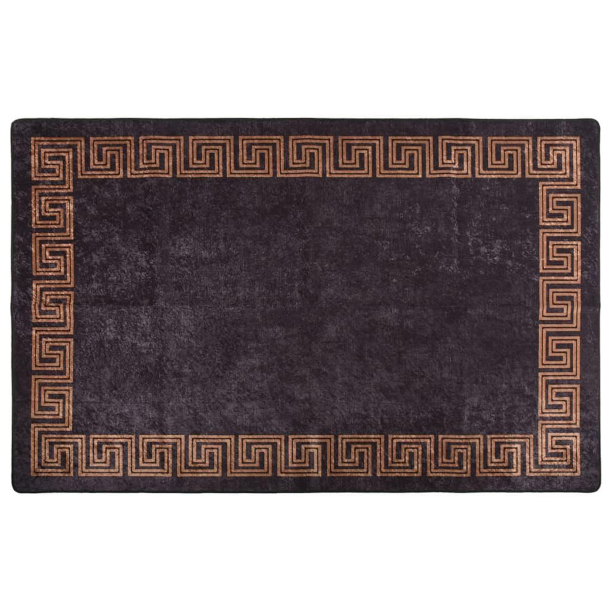 VIDAXL Tapis lavable antiderapant 80x150 cm Noir et dore