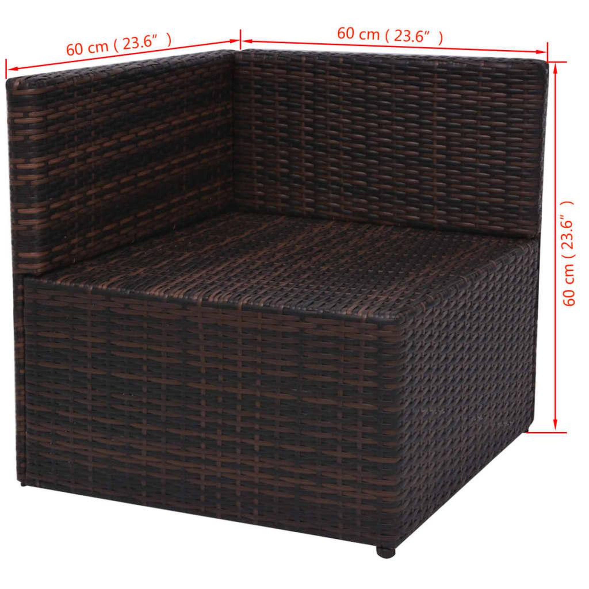 Voir la diapositive 6 : VIDAXL Salon de jardin 5 pcs avec coussins Resine tressee Marron